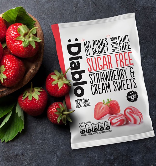 Diablo Sugar Free Strawberry & Cream Sweets 75G